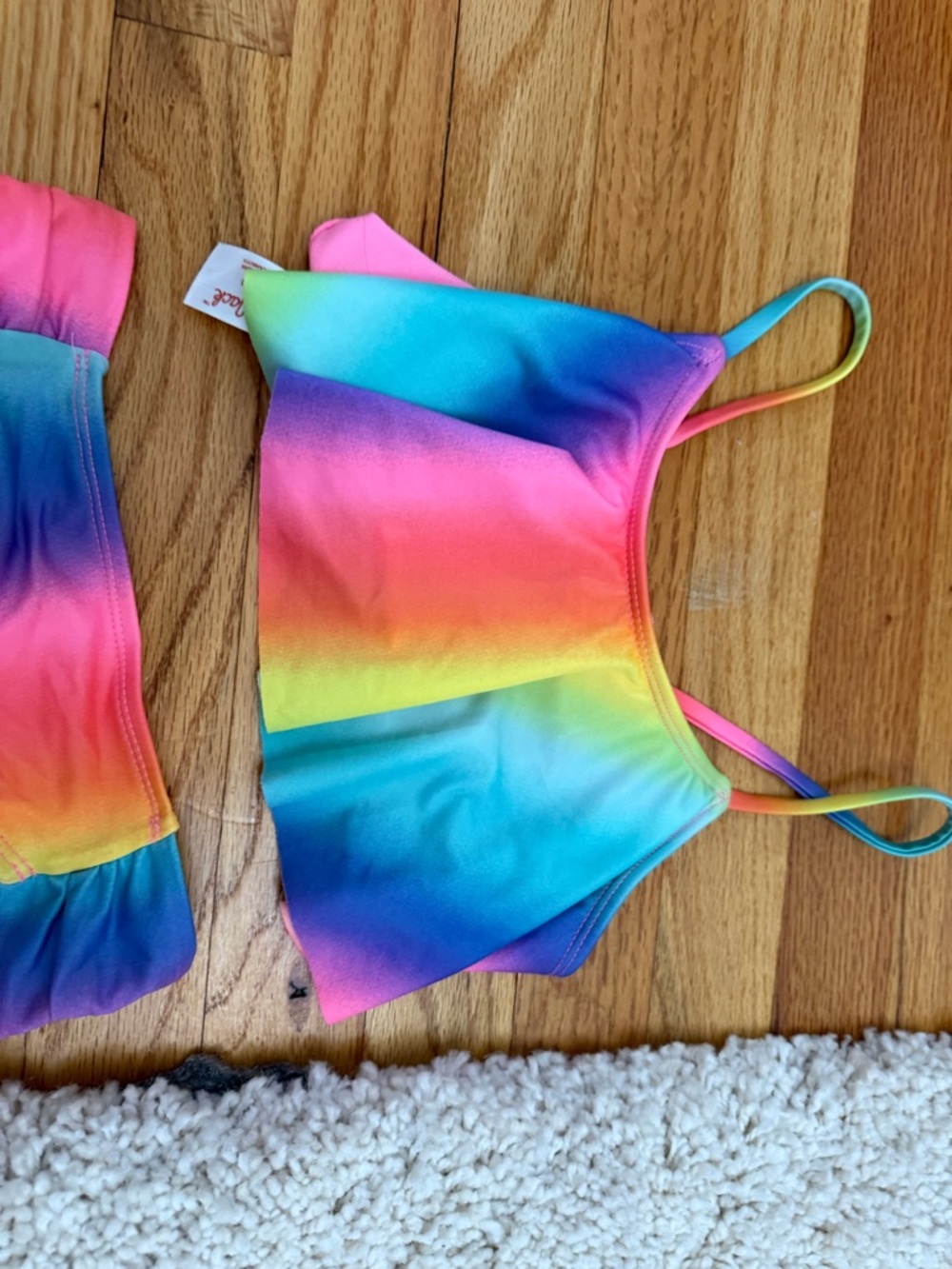 Target Kids Rainbow Ombre Swim Bikini Top - Pink, Yellow, Blue, Purple, Green